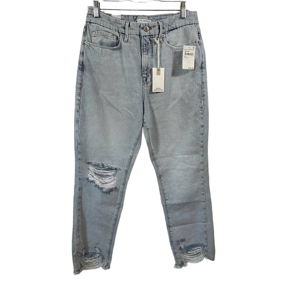 Good American Good Classic NWT Distressed Jeans size 6/28 - Picture 1 of 6
